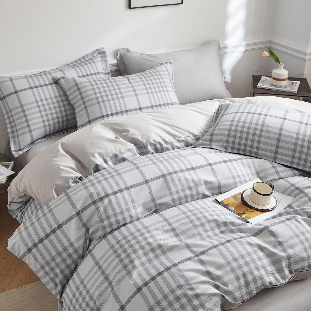 91家纺网 家纺一手货源 找家纺 元元家居（元元被业） 2026新款全棉纯棉13372床盖款四件套-印花款 格调