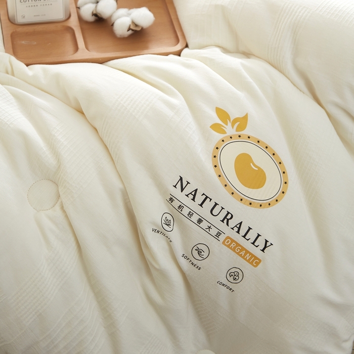 91家纺网 家纺一手货源 找家纺 （总）沐白家居 2026新款全棉水洗提花有机大豆春秋被冬被