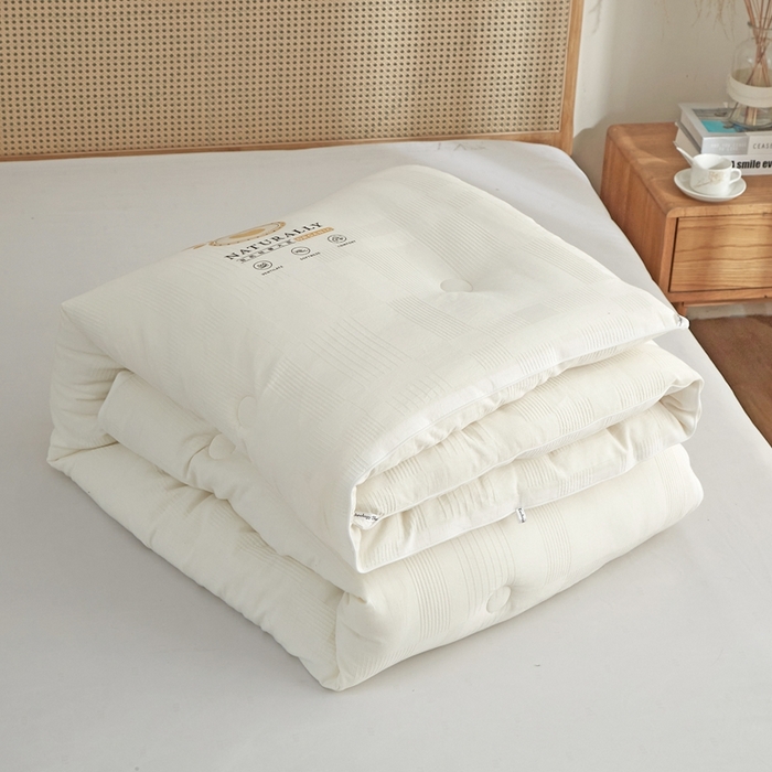 91家纺网 家纺一手货源 找家纺 （总）沐白家居 2026新款全棉水洗提花有机大豆春秋被冬被