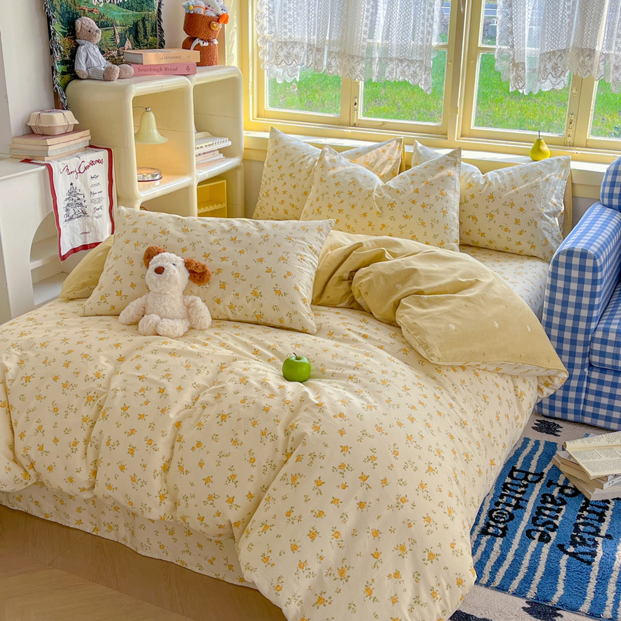 91家纺网 家纺一手货源 找家纺 简约家纺 2026新款全棉斜纹12868四件套系列 故事小黄花