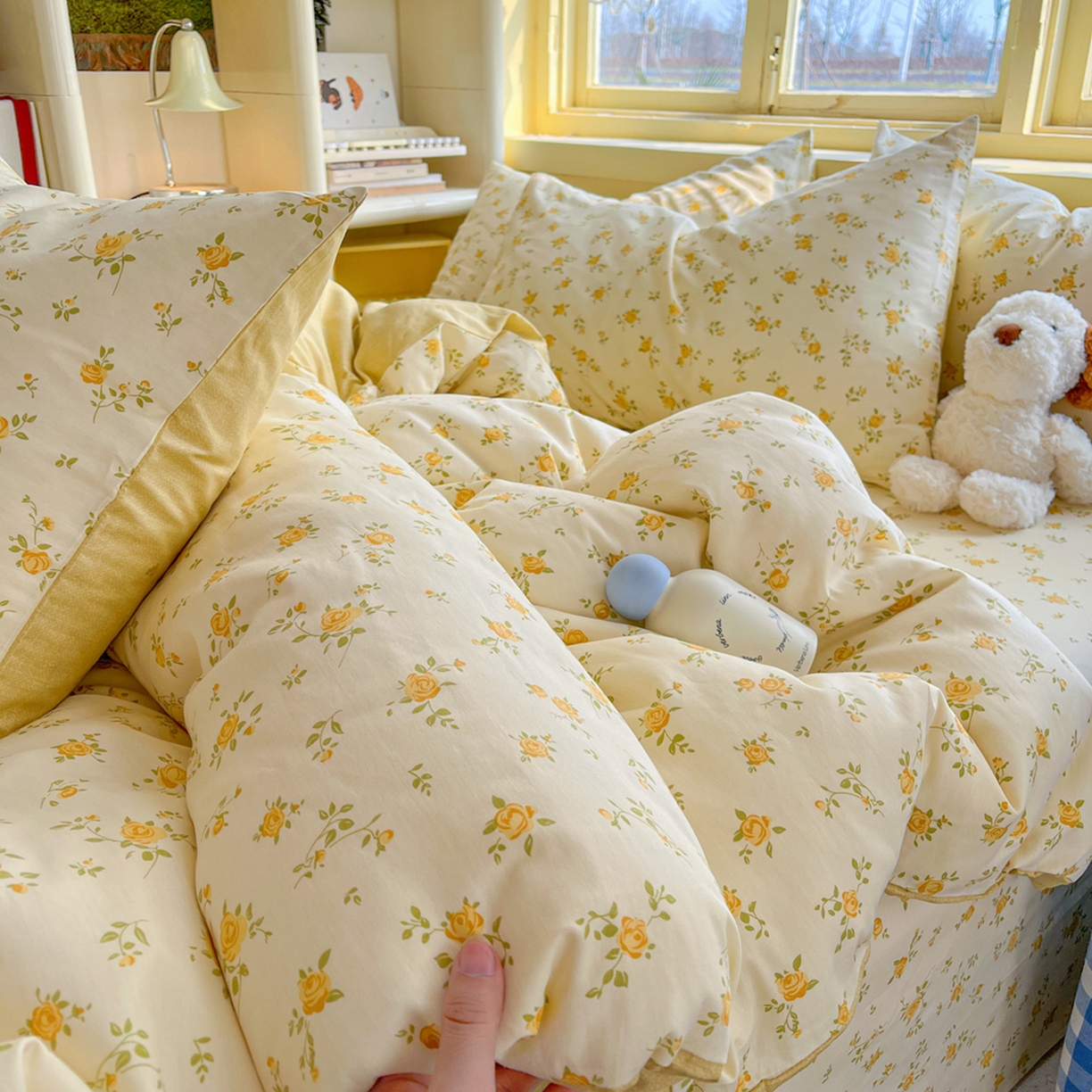 91家纺网 家纺一手货源 找家纺 简约家纺 2026新款全棉斜纹12868四件套系列 故事小黄花