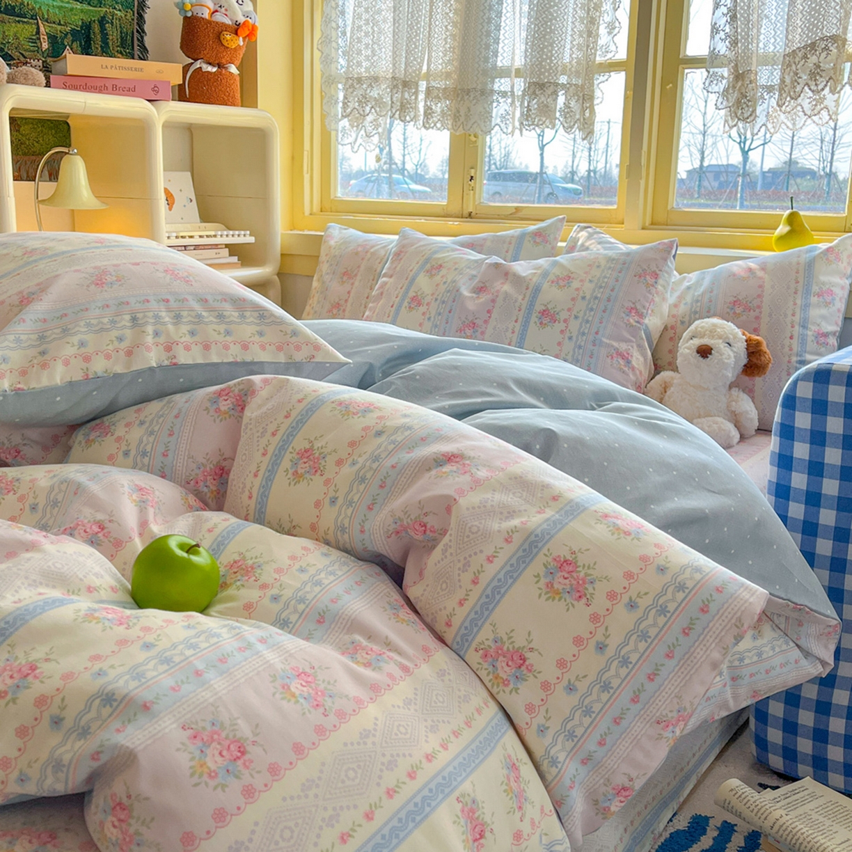 91家纺网 家纺一手货源 找家纺 简约家纺 2026新款全棉斜纹12868四件套系列 花满情