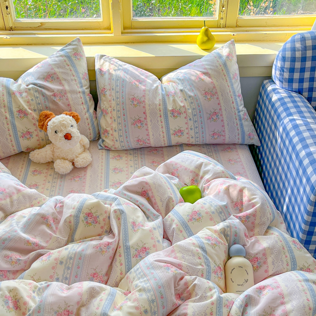 91家纺网 家纺一手货源 找家纺 简约家纺 2026新款全棉斜纹12868四件套系列 花满情