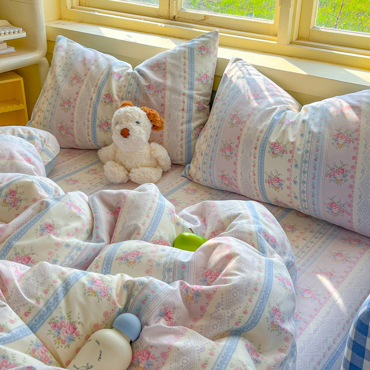 91家纺网 家纺一手货源 找家纺 简约家纺 2026新款全棉斜纹12868四件套系列 花满情