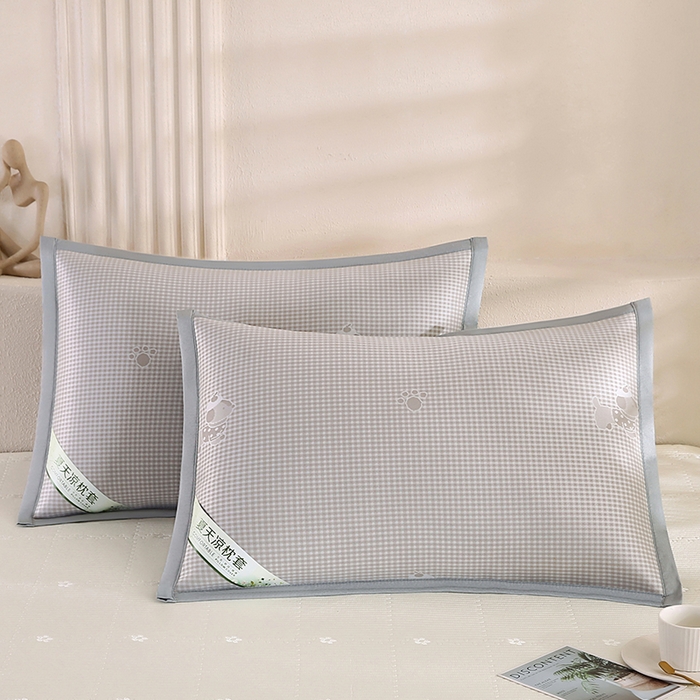 91家纺网 家纺一手货源 找家纺 （总）小牛席业 2026新款腊肠狗格纹提花冰丝夏凉枕套单枕套枕套单件藤枕套竹枕套草席枕套