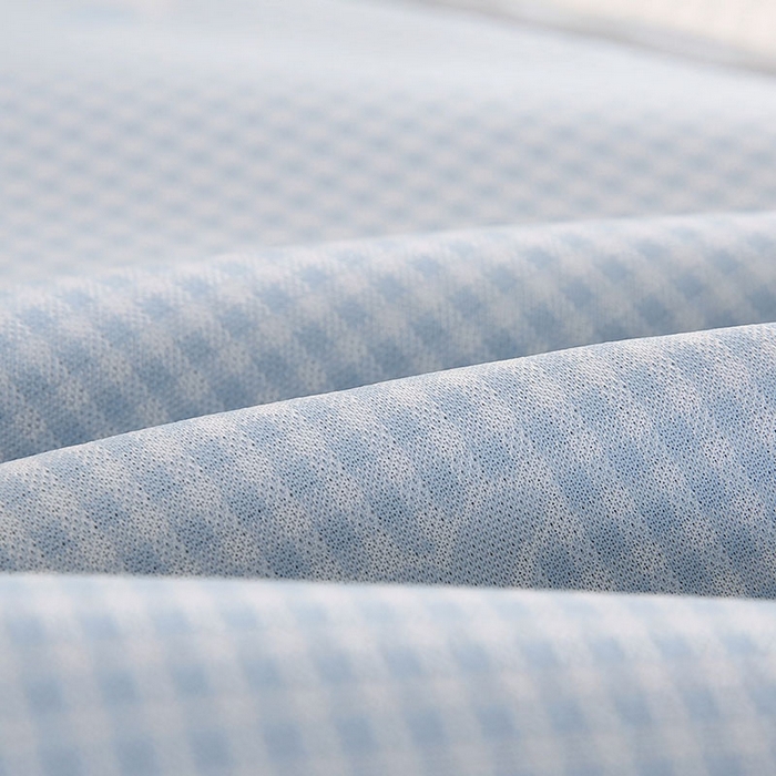 91家纺网 家纺一手货源 找家纺 小牛席业 2026新款腊肠狗格纹提花冰丝夏凉枕套单枕套枕套单件 蓝色