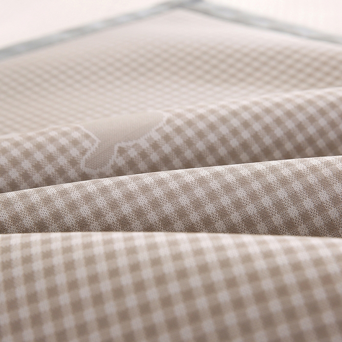 91家纺网 家纺一手货源 找家纺 小牛席业 2026新款腊肠狗格纹提花冰丝夏凉枕套单枕套枕套单件 香槟
