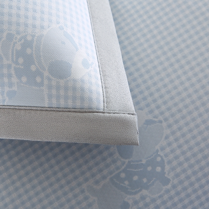 91家纺网 家纺一手货源 找家纺 小牛席业 2026新款腊肠狗格纹提花冰丝夏凉枕套单枕套枕套单件 蓝色