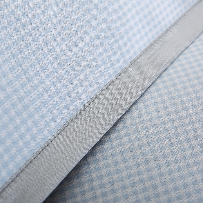 91家纺网 家纺一手货源 找家纺 小牛席业 2026新款腊肠狗格纹提花冰丝夏凉枕套单枕套枕套单件 蓝色