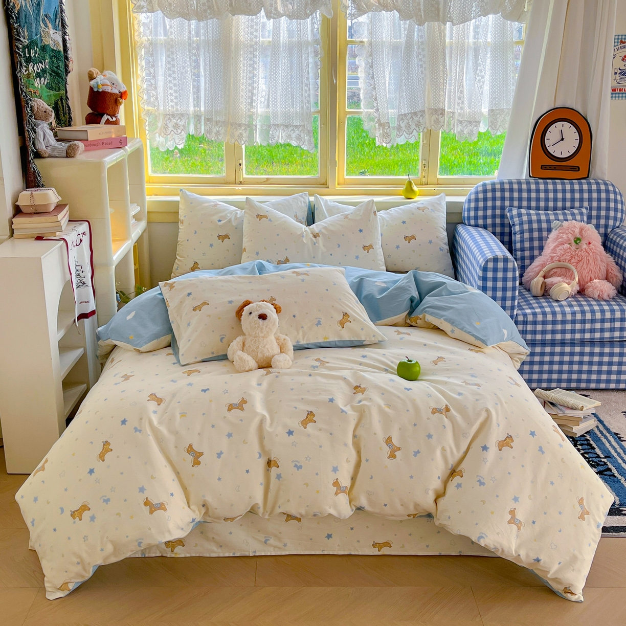 简约家纺 2026新款全棉斜纹12868四件套系列 木马心愿