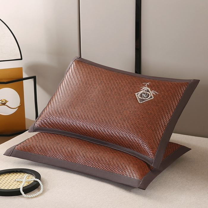 （总）小牛席业 2026新款PE冷感霸王藤夏凉枕套单枕套枕套单件【轻奢竹韵】藤枕套竹枕套冰丝枕套