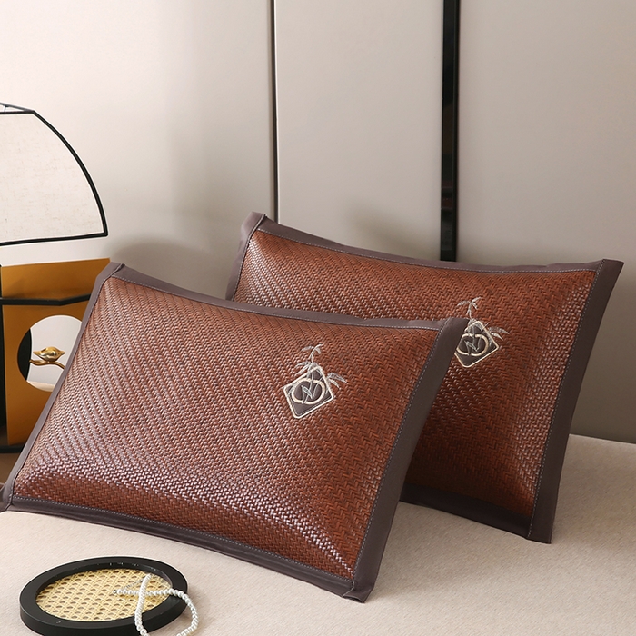 91家纺网 家纺一手货源 找家纺 （总）小牛席业 2026新款PE冷感霸王藤夏凉枕套单枕套枕套单件【轻奢竹韵】藤枕套竹枕套冰丝枕套