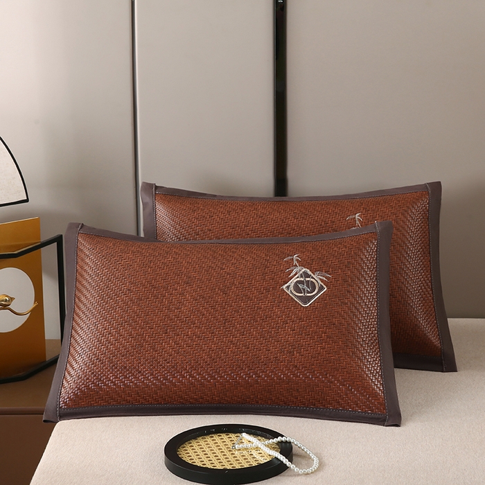 91家纺网 家纺一手货源 找家纺 （总）小牛席业 2026新款PE冷感霸王藤夏凉枕套单枕套枕套单件【轻奢竹韵】藤枕套竹枕套冰丝枕套