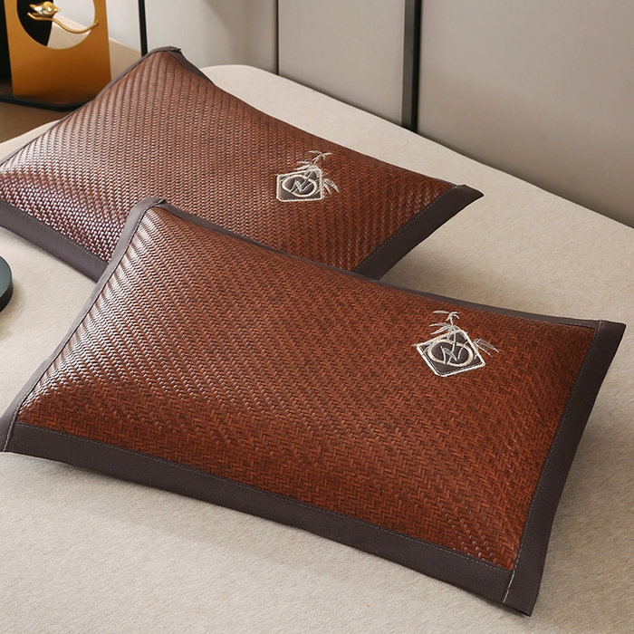 91家纺网 家纺一手货源 找家纺 （总）小牛席业 2026新款PE冷感霸王藤夏凉枕套单枕套枕套单件【轻奢竹韵】藤枕套竹枕套冰丝枕套