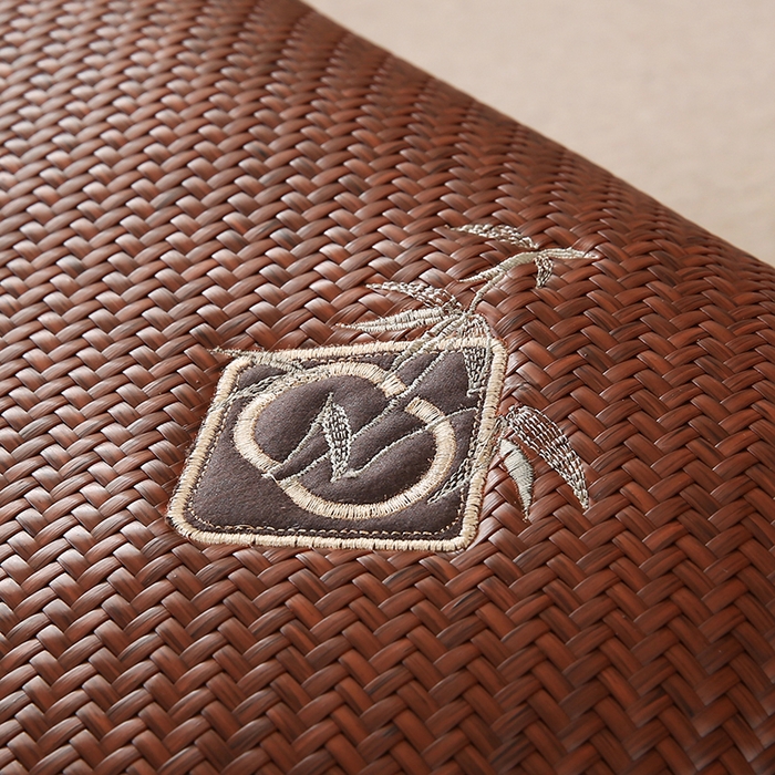 91家纺网 家纺一手货源 找家纺 小牛席业 2026新款PE冷感霸王藤夏凉枕套单枕套枕套单件【轻奢竹韵】 咖色