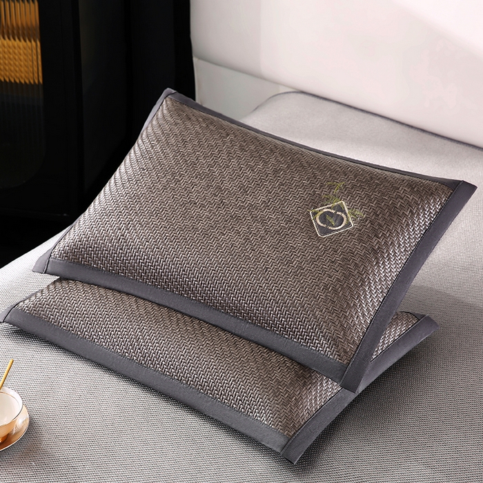 91家纺网 家纺一手货源 找家纺 小牛席业 2026新款PE冷感霸王藤夏凉枕套单枕套枕套单件【轻奢竹韵】 灰色