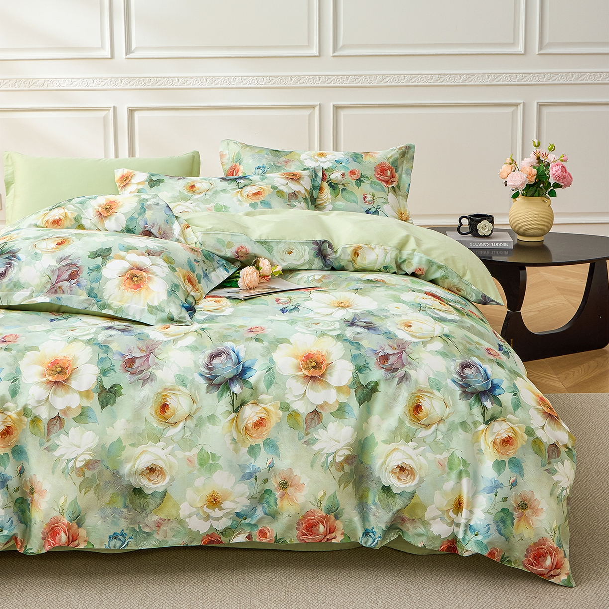 元元家居（元元被业） 2026新款全棉纯棉13372床盖款四件套-印花款 秀丽