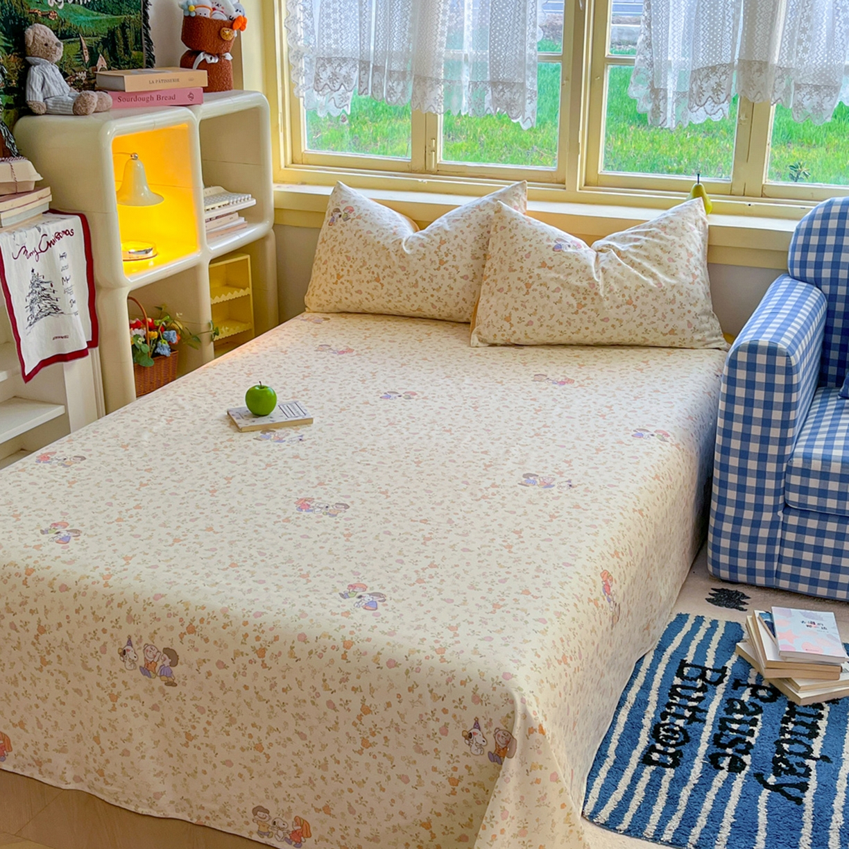 91家纺网 家纺一手货源 找家纺 简约家纺 2026新款全棉斜纹12868四件套系列 史努比花海