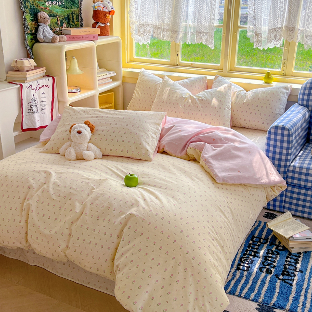 91家纺网 家纺一手货源 找家纺 简约家纺 2026新款全棉斜纹12868四件套系列 恬淡小花