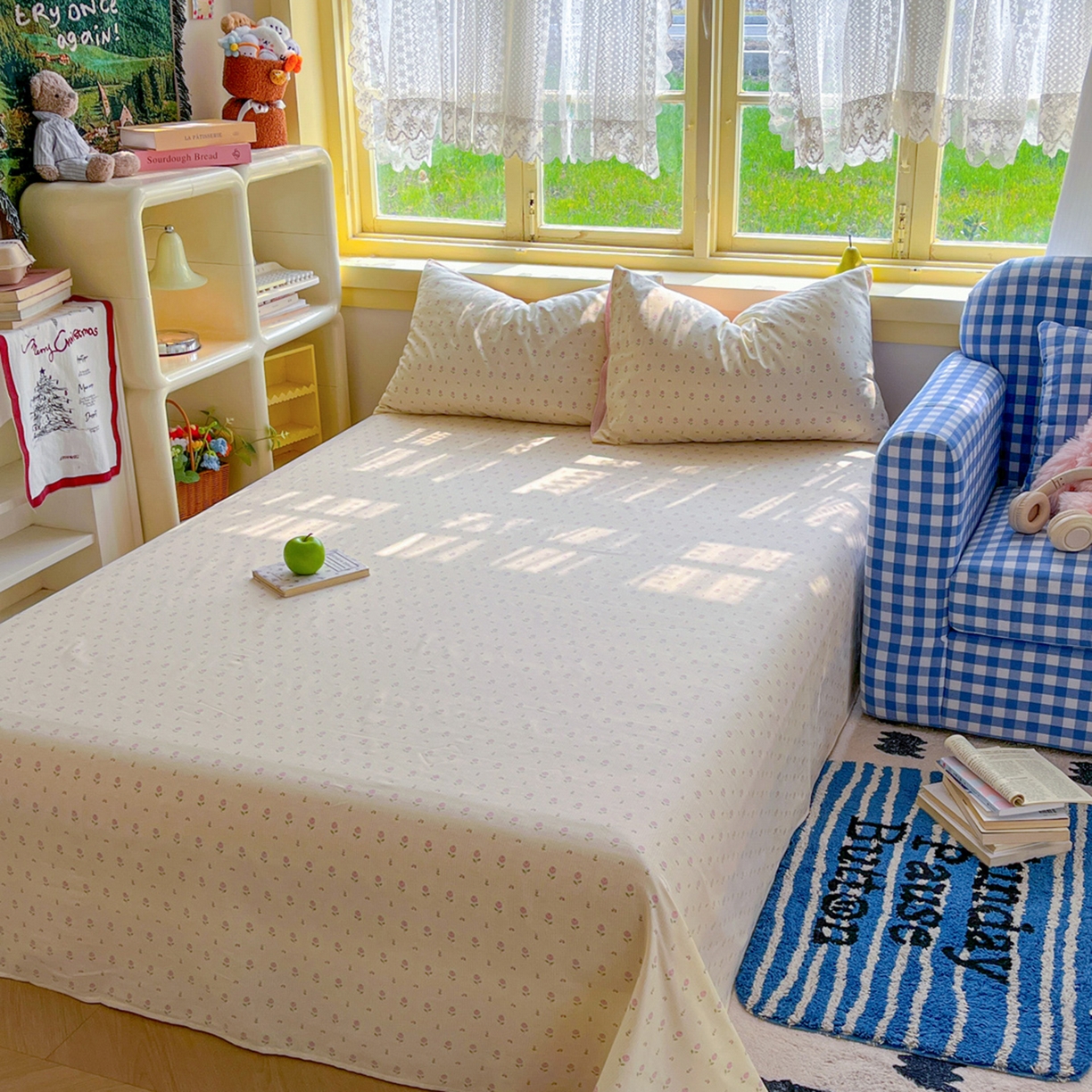 91家纺网 家纺一手货源 找家纺 简约家纺 2026新款全棉斜纹12868四件套系列 恬淡小花