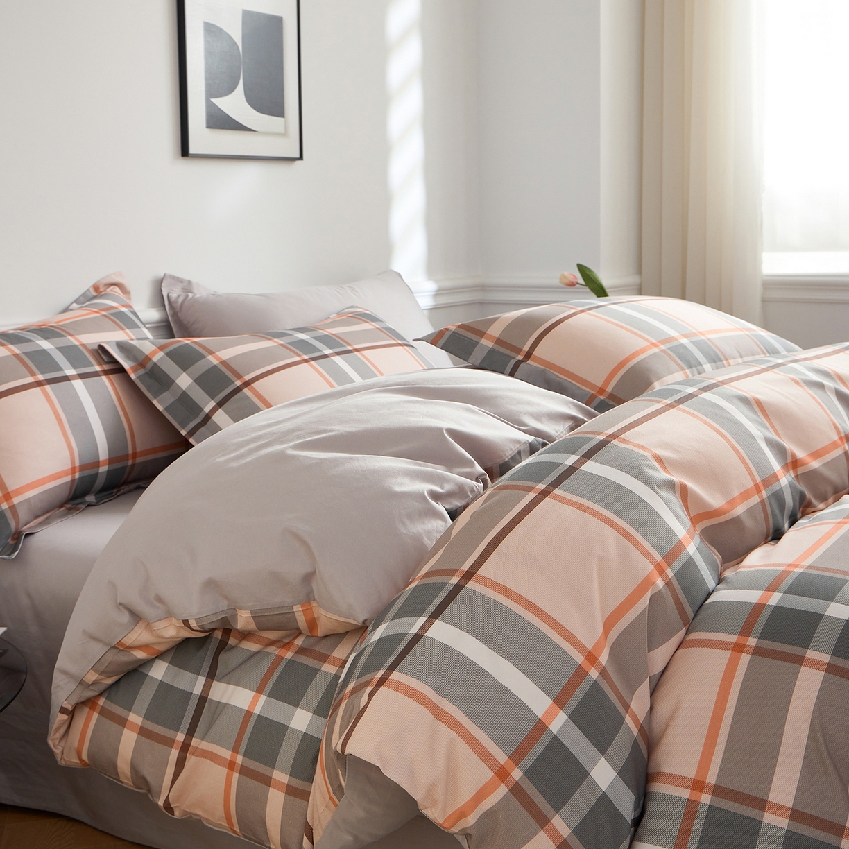 91家纺网 家纺一手货源 找家纺 元元家居（元元被业） 2026新款全棉纯棉13372床盖款四件套-印花款 自在