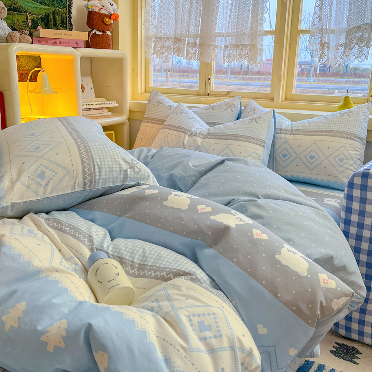 91家纺网 家纺一手货源 找家纺 简约家纺 2026新款全棉斜纹12868四件套系列 维西兔