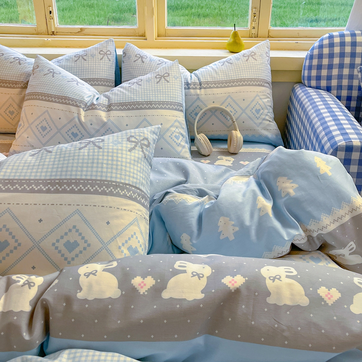 91家纺网 家纺一手货源 找家纺 简约家纺 2026新款全棉斜纹12868四件套系列 维西兔