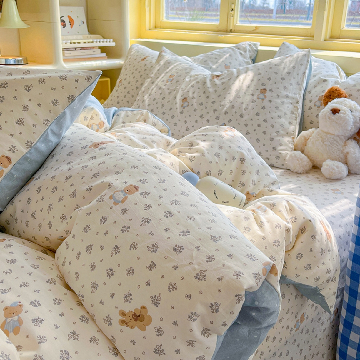 91家纺网 家纺一手货源 找家纺 简约家纺 2026新款全棉斜纹12868四件套系列 小奶兔