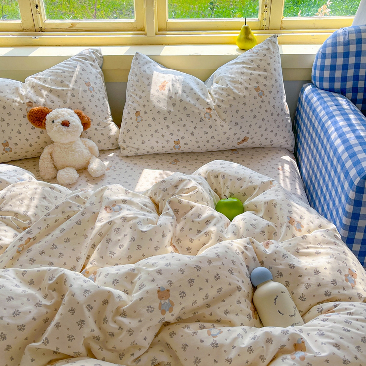 91家纺网 家纺一手货源 找家纺 简约家纺 2026新款全棉斜纹12868四件套系列 小奶兔