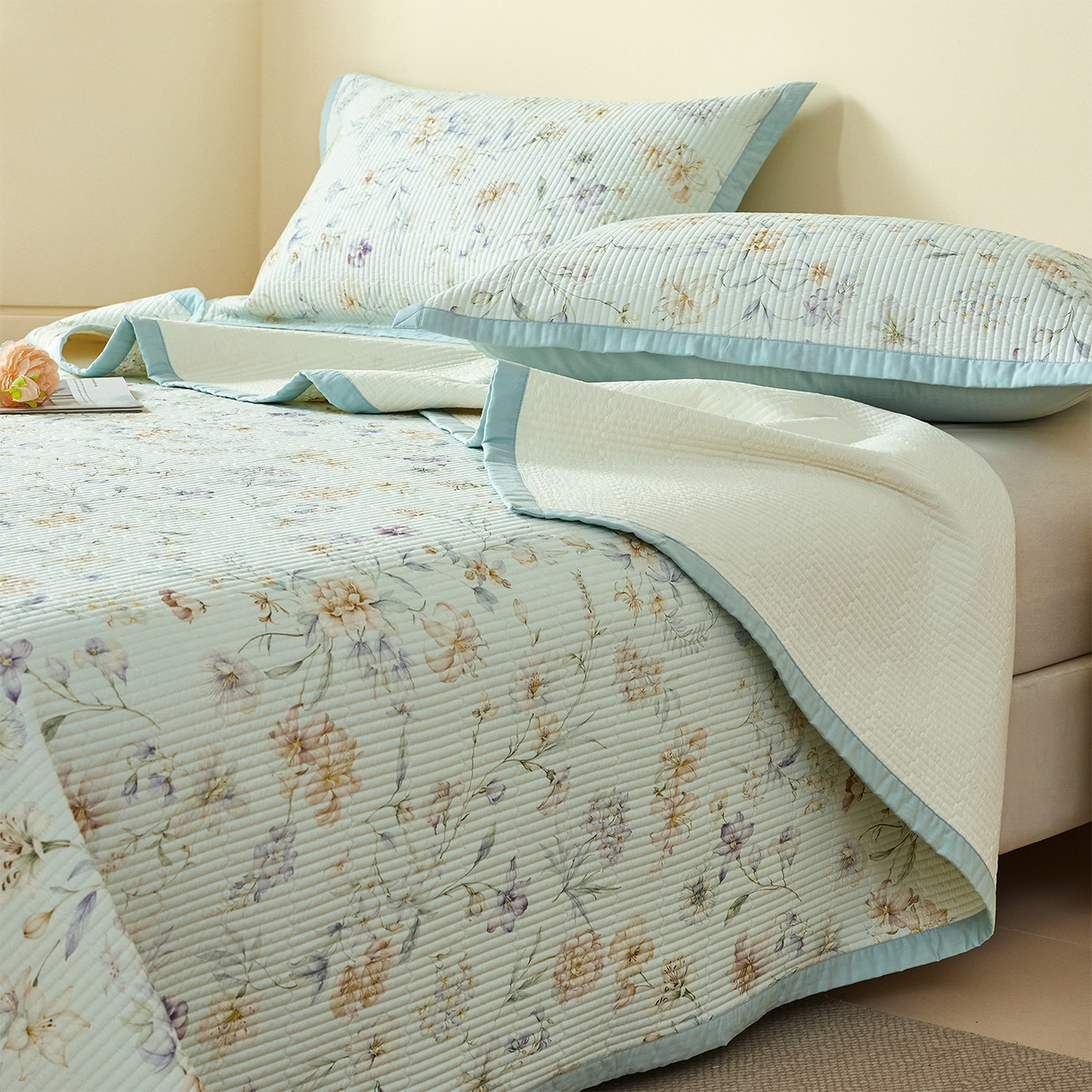 91家纺网 家纺一手货源 找家纺 （总）元元家居（元元被业） 2026新款全棉纯棉13372系列床盖单件床盖单品单床盖-印花款