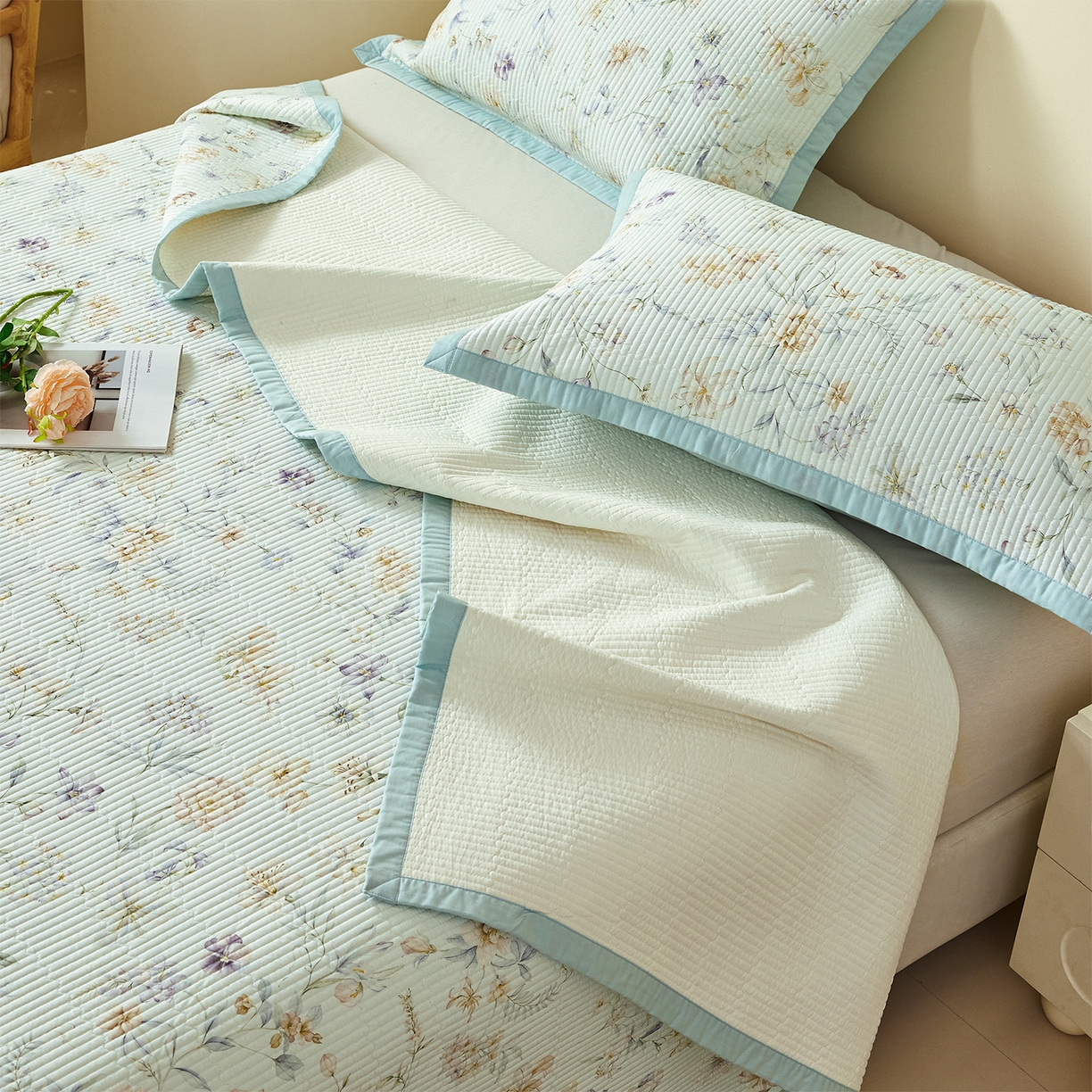 91家纺网 家纺一手货源 找家纺 （总）元元家居（元元被业） 2026新款全棉纯棉13372系列床盖单件床盖单品单床盖-印花款