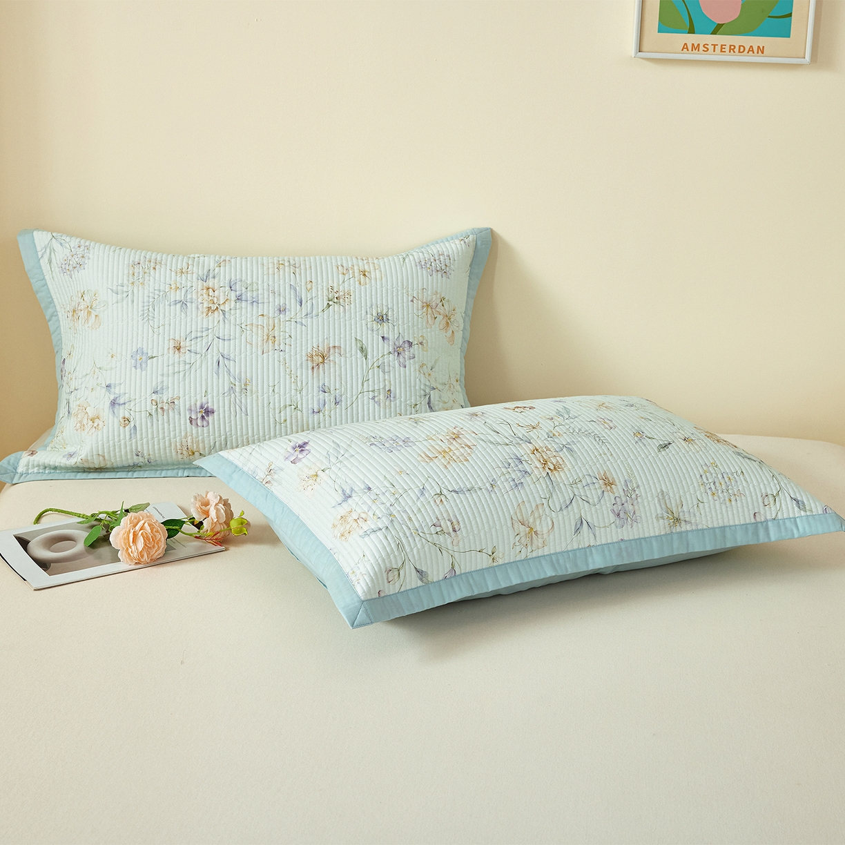 91家纺网 家纺一手货源 找家纺 （总）元元家居（元元被业） 2026新款全棉纯棉13372系列夹棉枕套单件枕套单品单枕套-印花款