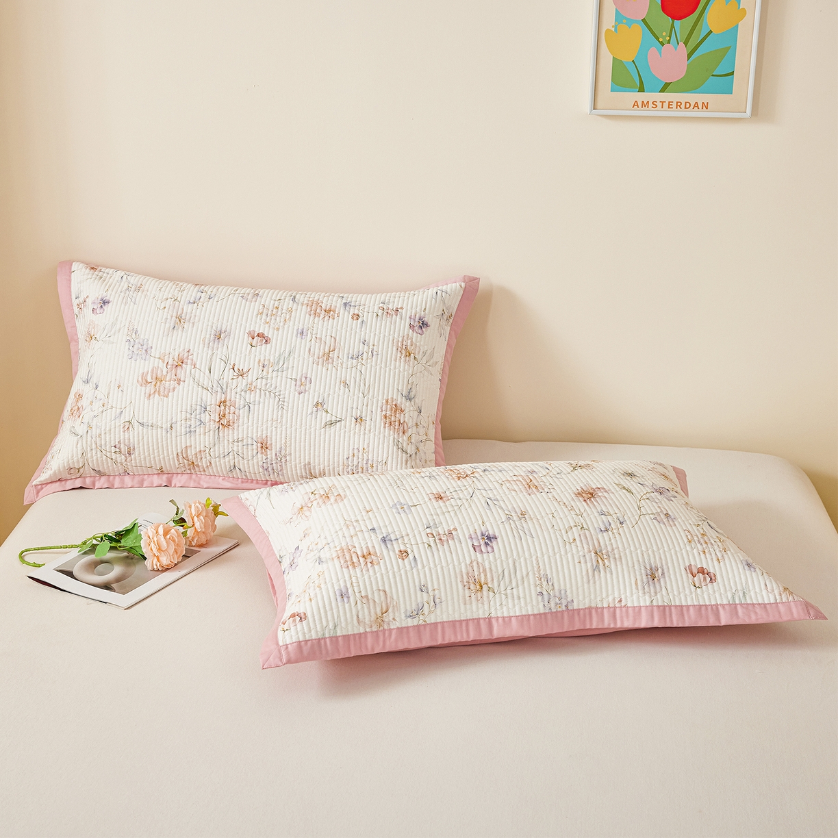 91家纺网 家纺一手货源 找家纺 （总）元元家居（元元被业） 2026新款全棉纯棉13372系列夹棉枕套单件枕套单品单枕套-印花款