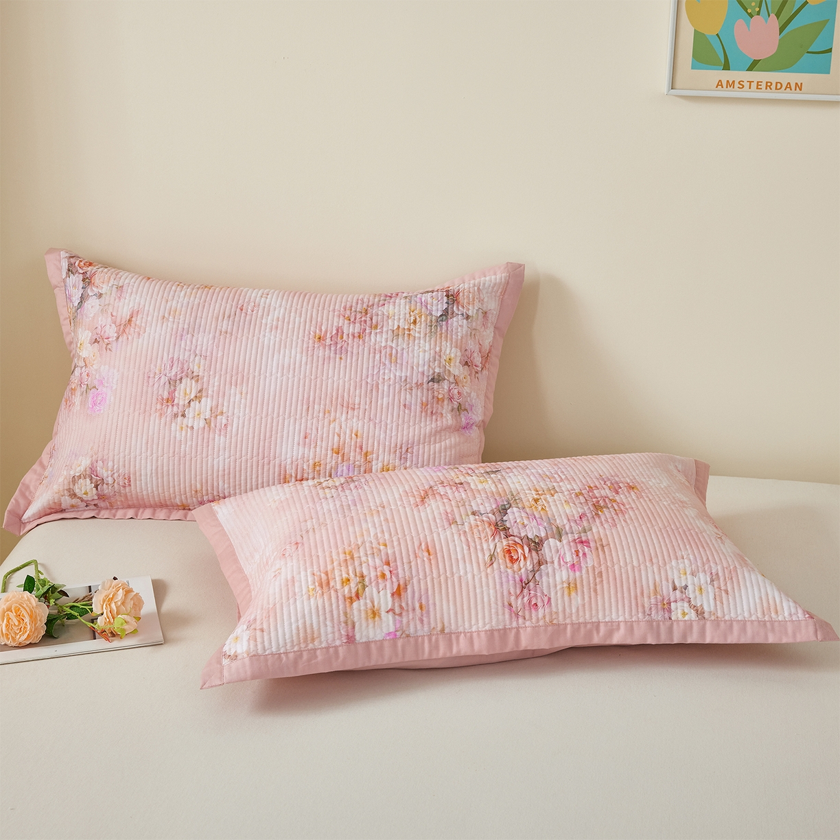 91家纺网 家纺一手货源 找家纺 （总）元元家居（元元被业） 2026新款全棉纯棉13372系列夹棉枕套单件枕套单品单枕套-印花款