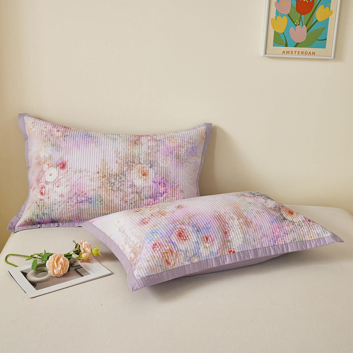 91家纺网 家纺一手货源 找家纺 （总）元元家居（元元被业） 2026新款全棉纯棉13372系列夹棉枕套单件枕套单品单枕套-印花款