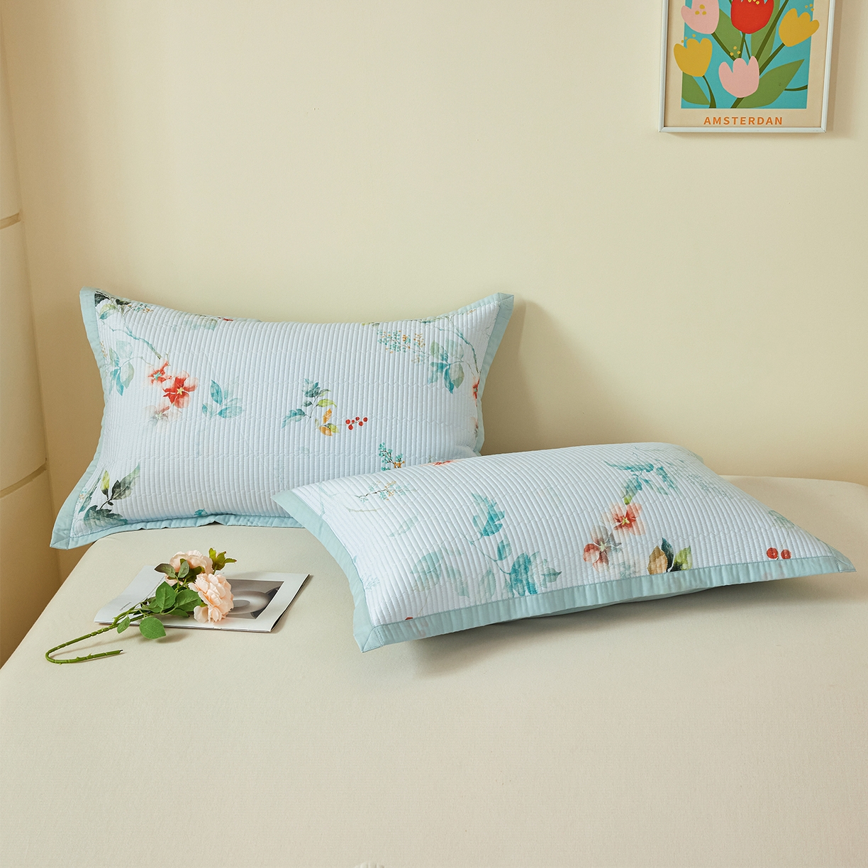 91家纺网 家纺一手货源 找家纺 （总）元元家居（元元被业） 2026新款全棉纯棉13372系列夹棉枕套单件枕套单品单枕套-印花款