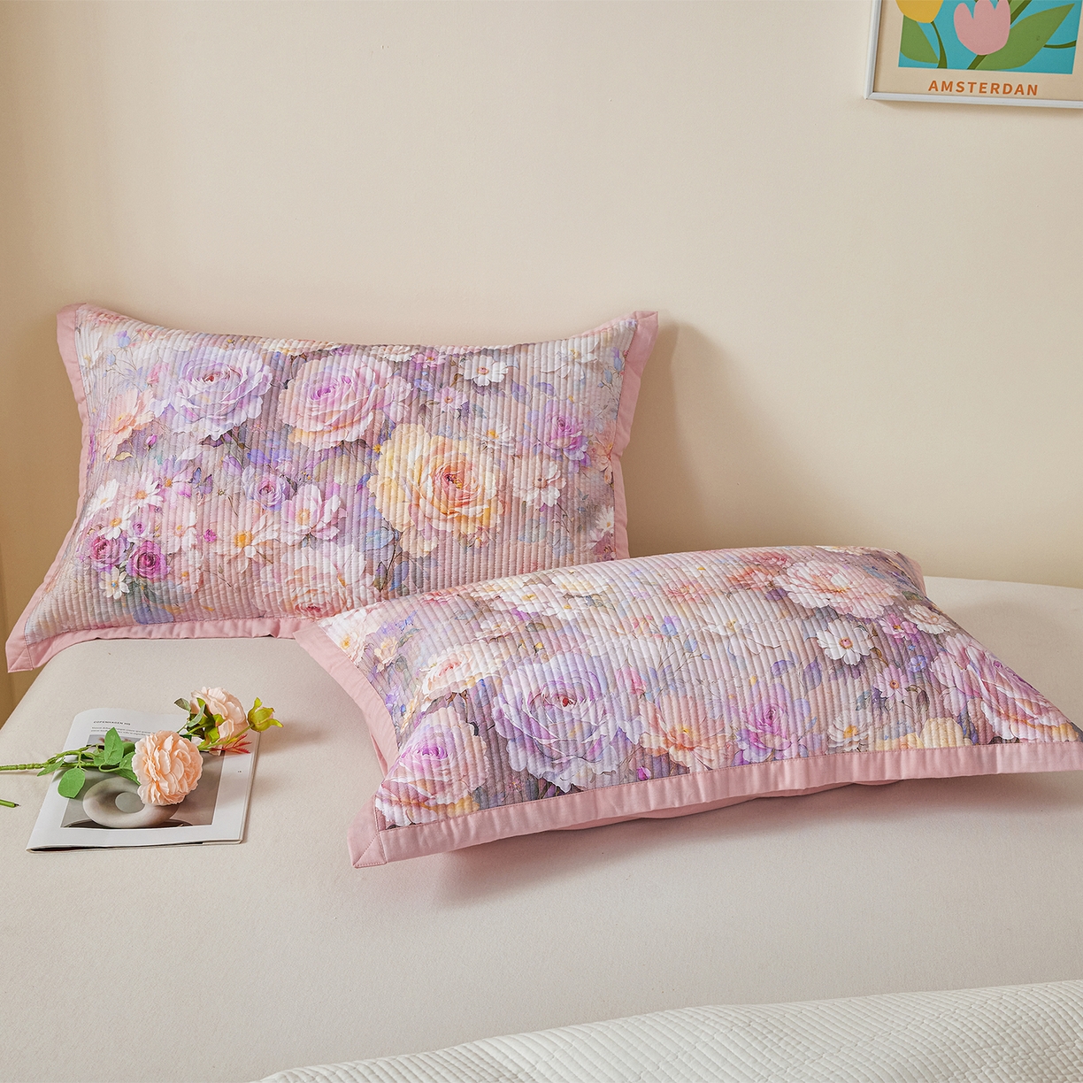 91家纺网 家纺一手货源 找家纺 （总）元元家居（元元被业） 2026新款全棉纯棉13372系列夹棉枕套单件枕套单品单枕套-印花款