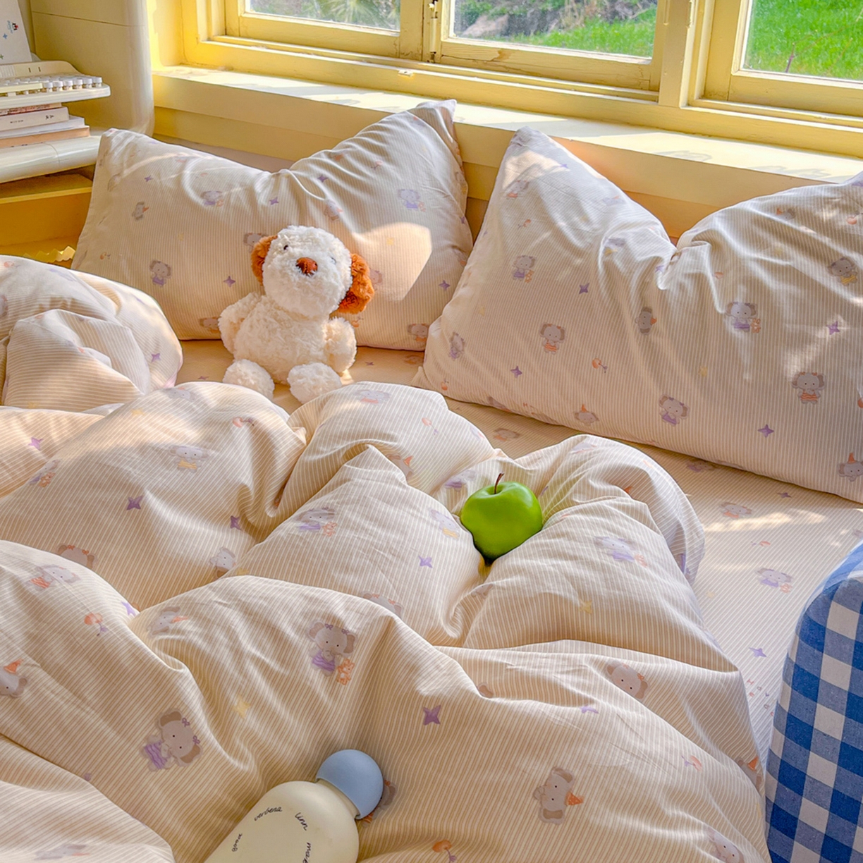 91家纺网 家纺一手货源 找家纺 简约家纺 2026新款全棉斜纹12868四件套系列 星小象-米