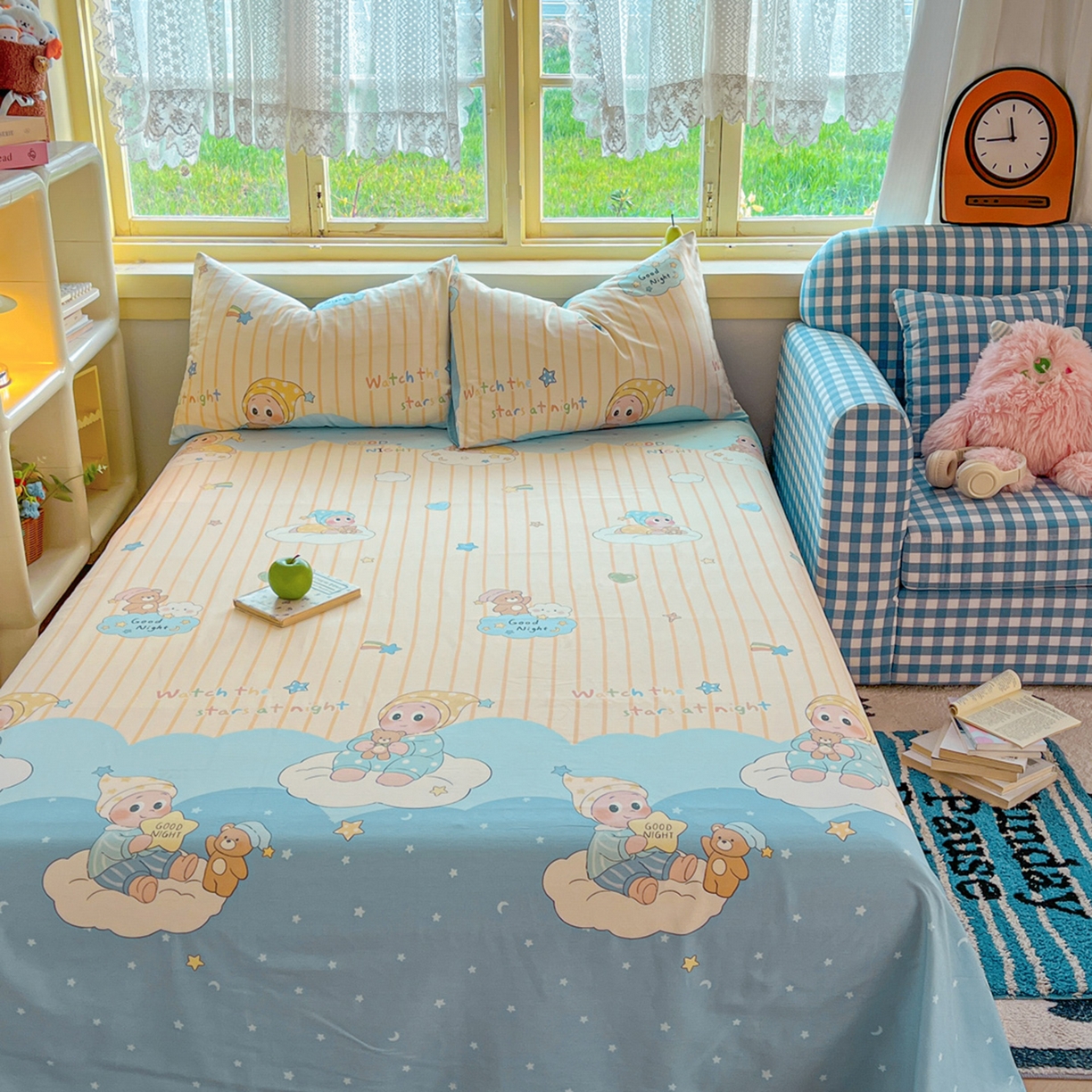 91家纺网 家纺一手货源 找家纺 简约家纺 2026新款全棉斜纹12868四件套系列 星语星愿