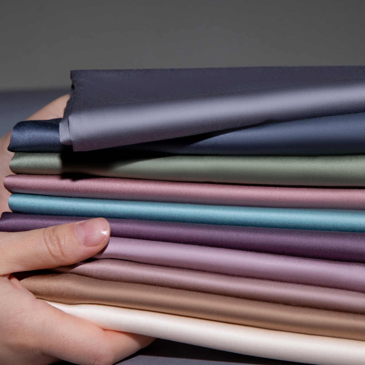 91家纺网 家纺一手货源 找家纺 （总）芯丝路家纺 2026新款100支进口天丝棉纯色纽扣款四件套-寐