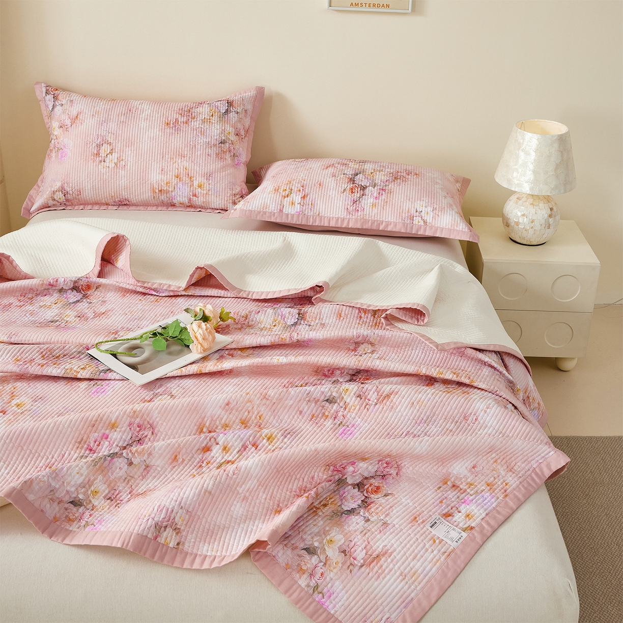 91家纺网 家纺一手货源 找家纺 元元家居（元元被业） 2026新款全棉纯棉13372系列夹棉枕套单件枕套单品单枕套-印花款 芳菲