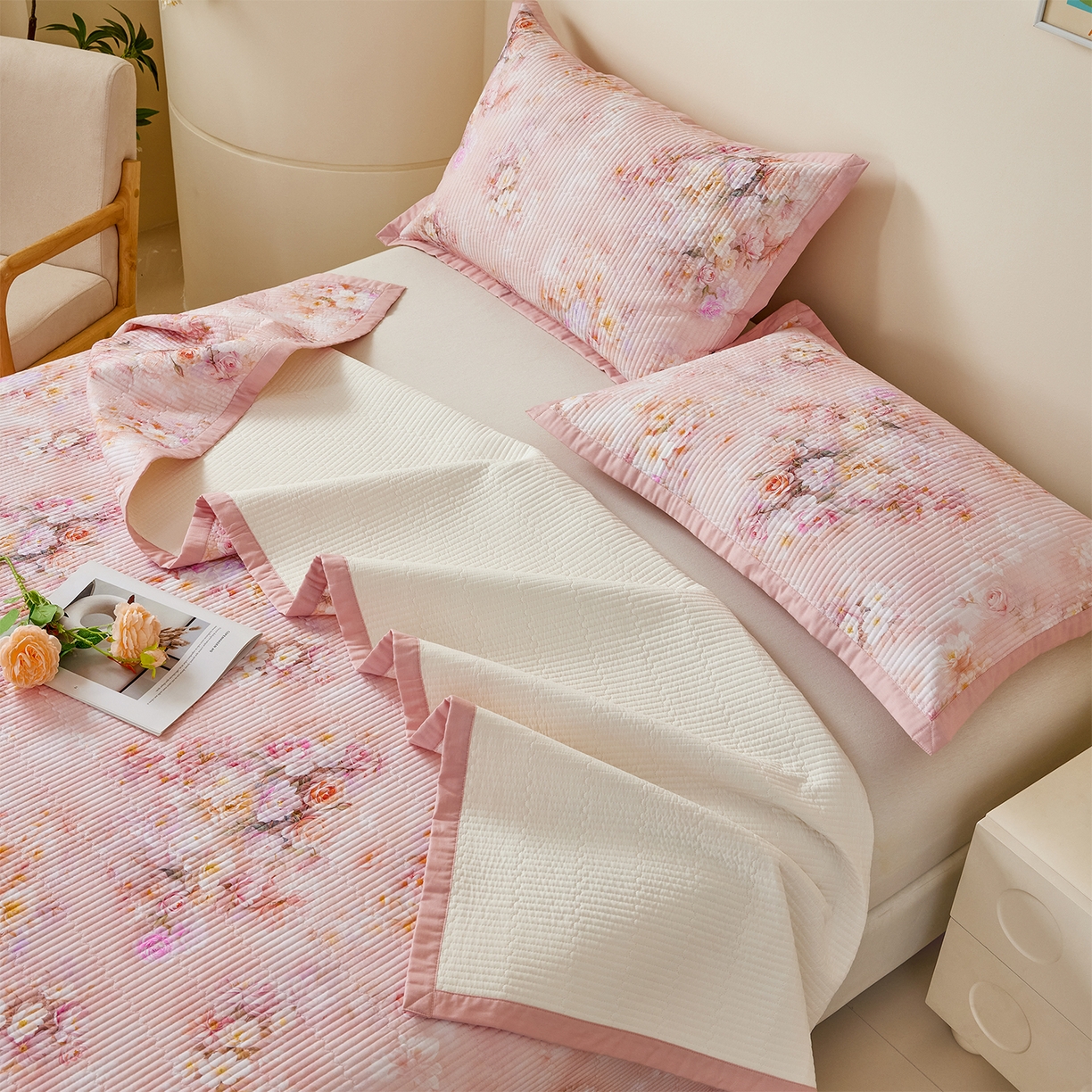 91家纺网 家纺一手货源 找家纺 元元家居（元元被业） 2026新款全棉纯棉13372系列夹棉枕套单件枕套单品单枕套-印花款 芳菲