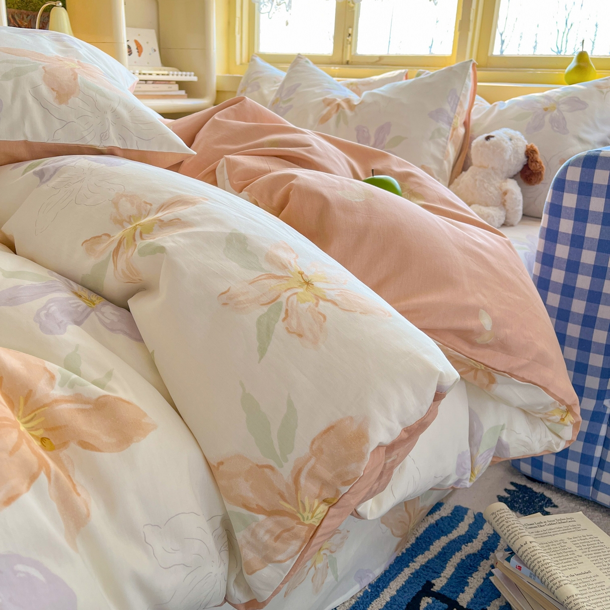 91家纺网 家纺一手货源 找家纺 简约家纺 2026新款全棉斜纹12868四件套系列 怡花