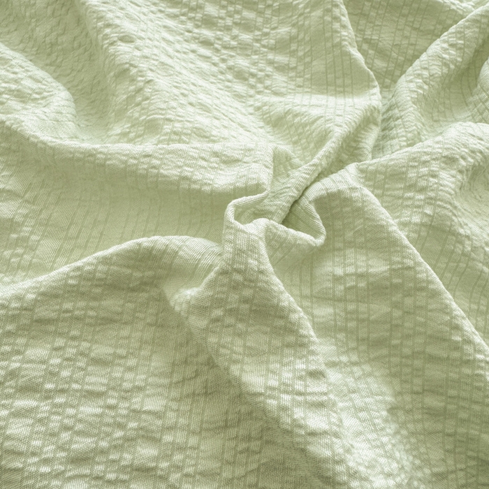 91家纺网 家纺一手货源 找家纺 雨帆家纺 2026新款时尚双拼泡芙纱四件套系列 泡芙纱绿+绿