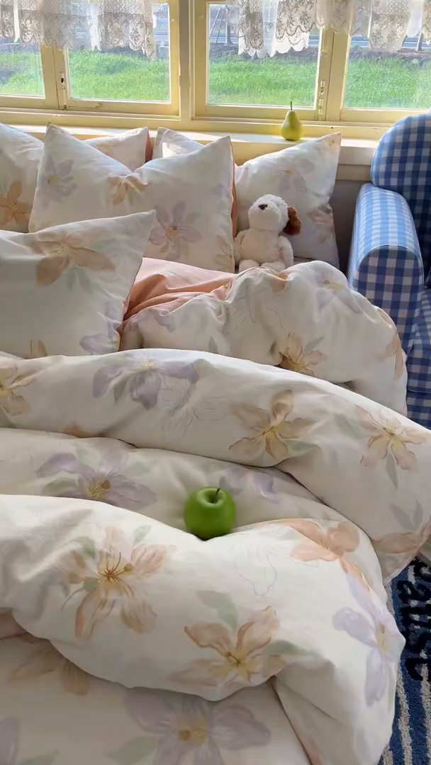 91家纺网 家纺一手货源 找家纺 简约家纺 2026新款全棉斜纹12868四件套系列 怡花