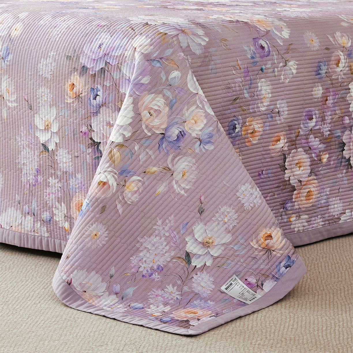 91家纺网 家纺一手货源 找家纺 元元家居（元元被业） 2026新款全棉纯棉13372系列夹棉枕套单件枕套单品单枕套-印花款 花漾紫