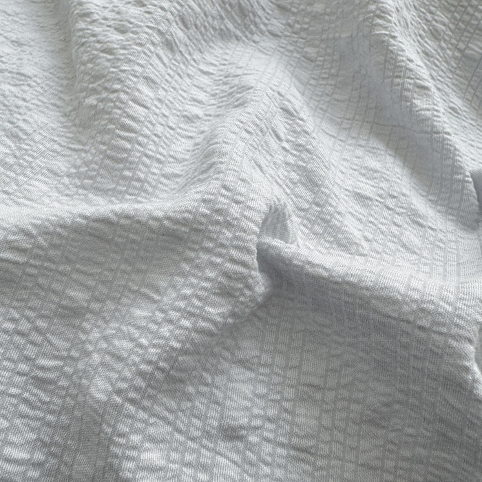 91家纺网 家纺一手货源 找家纺 雨帆家纺 2026新款时尚双拼泡芙纱四件套系列 泡芙纱浅灰+浅灰