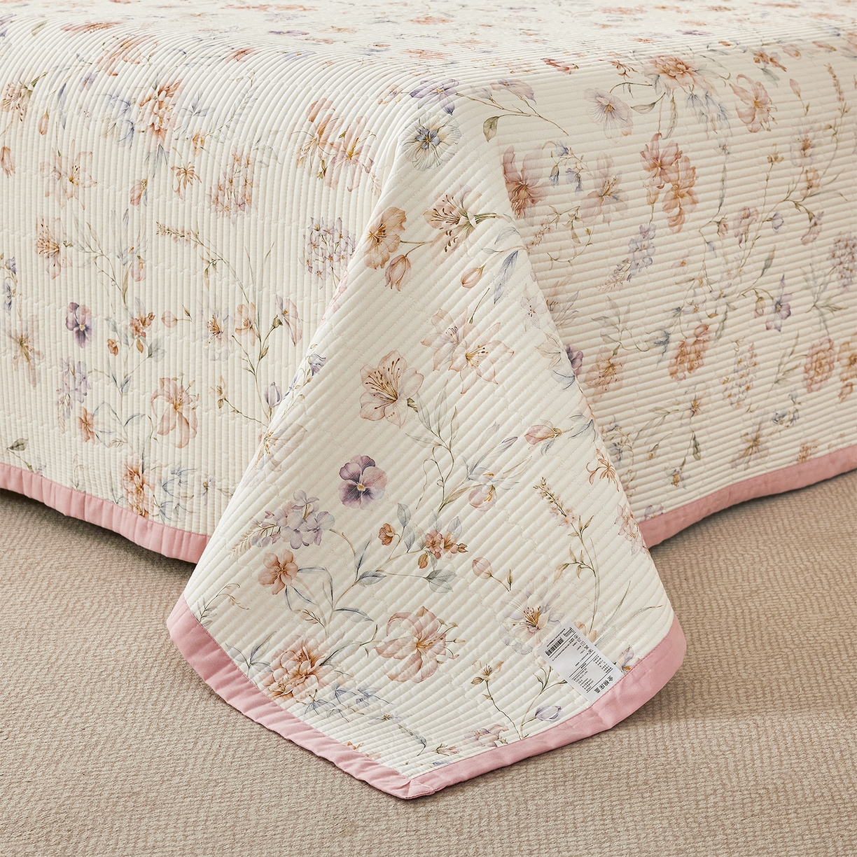 91家纺网 家纺一手货源 找家纺 元元家居（元元被业） 2026新款全棉纯棉13372系列床盖单件床盖单品单床盖-印花款 春晓米