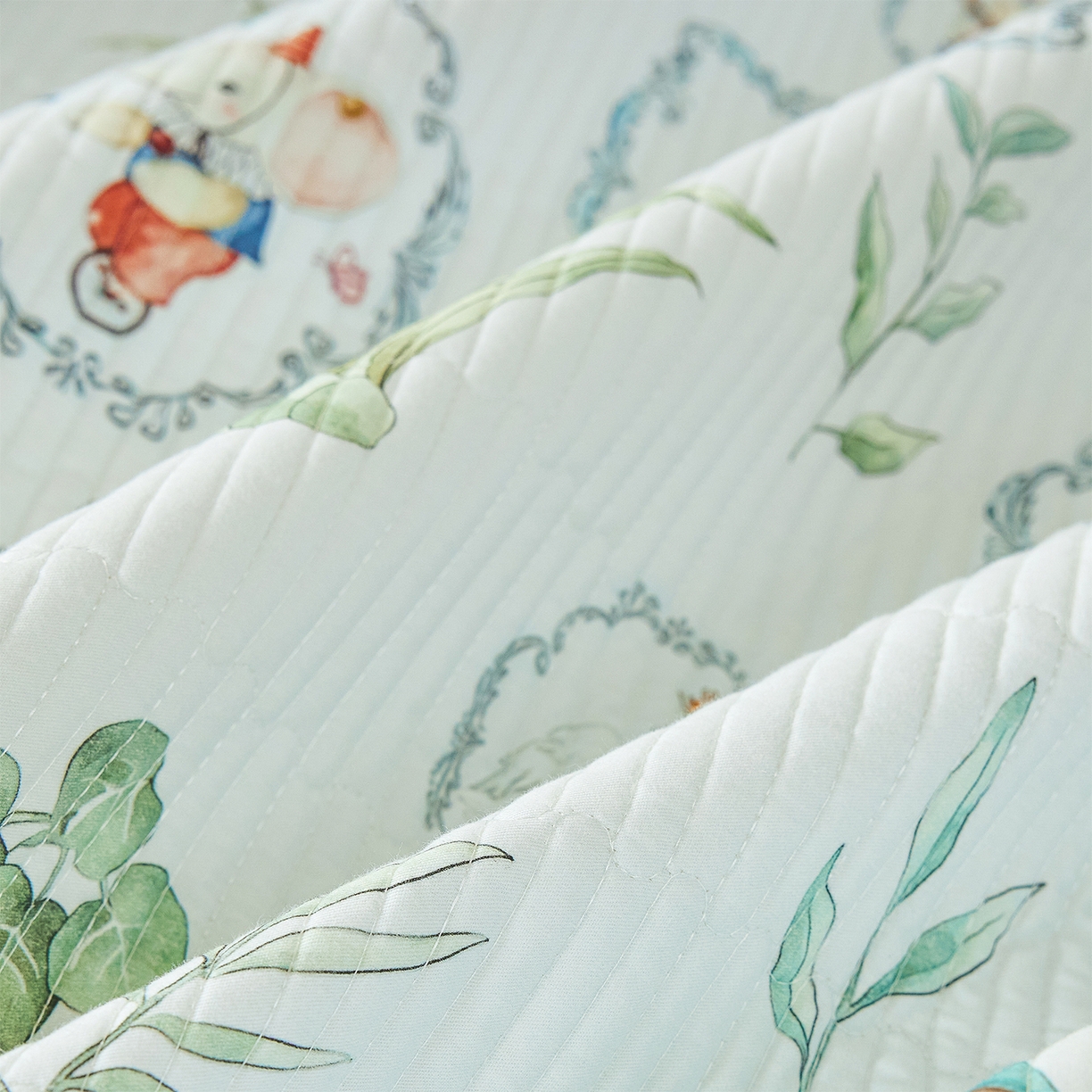 91家纺网 家纺一手货源 找家纺 元元家居（元元被业） 2026新款全棉纯棉13372系列夹棉枕套单件枕套单品单枕套-印花款 乐园绿