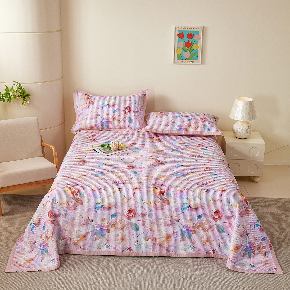 91家纺网 家纺一手货源 找家纺 元元家居（元元被业） 2026新款全棉纯棉13372系列夹棉枕套单件枕套单品单枕套-印花款 凝珠